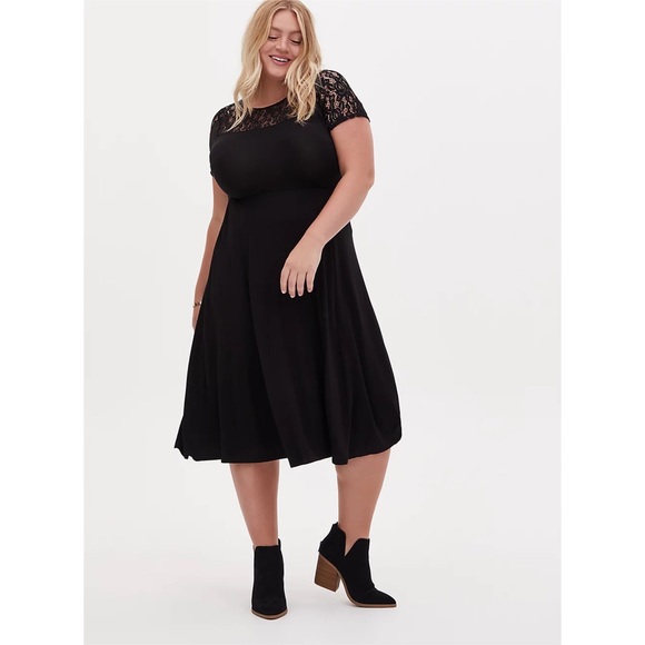 torrid Dresses & Skirts - NWT TORRID Super Soft & Lace Black Midi Dress